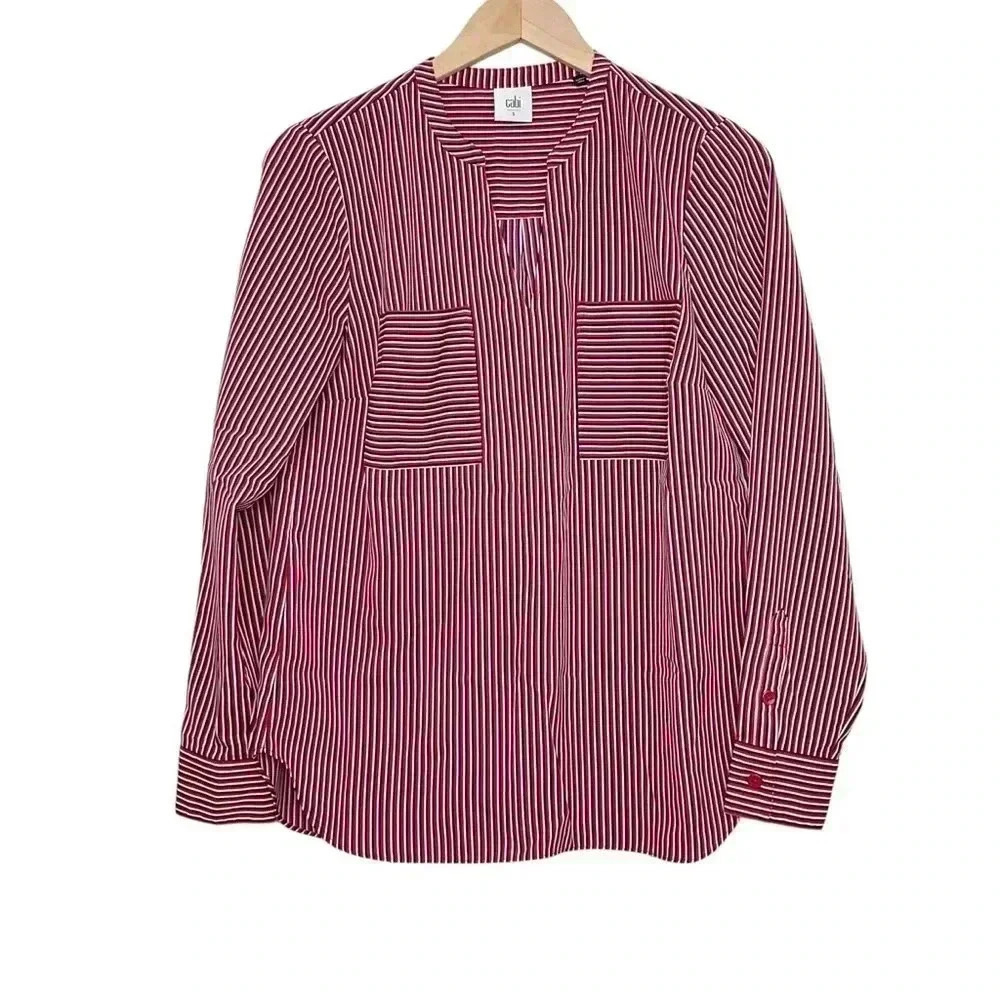 Cabi Striped Franklin Blouse Size Small